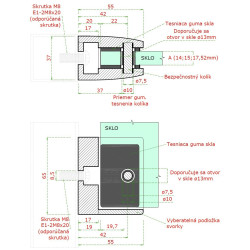 Svorka plochá na 40 x 40 mm, sklo 14 - 17,52 mm, AISI 304 Svorka plochá na 40 x 40 mm, sklo 14 - 17,52 mm, AISI 304